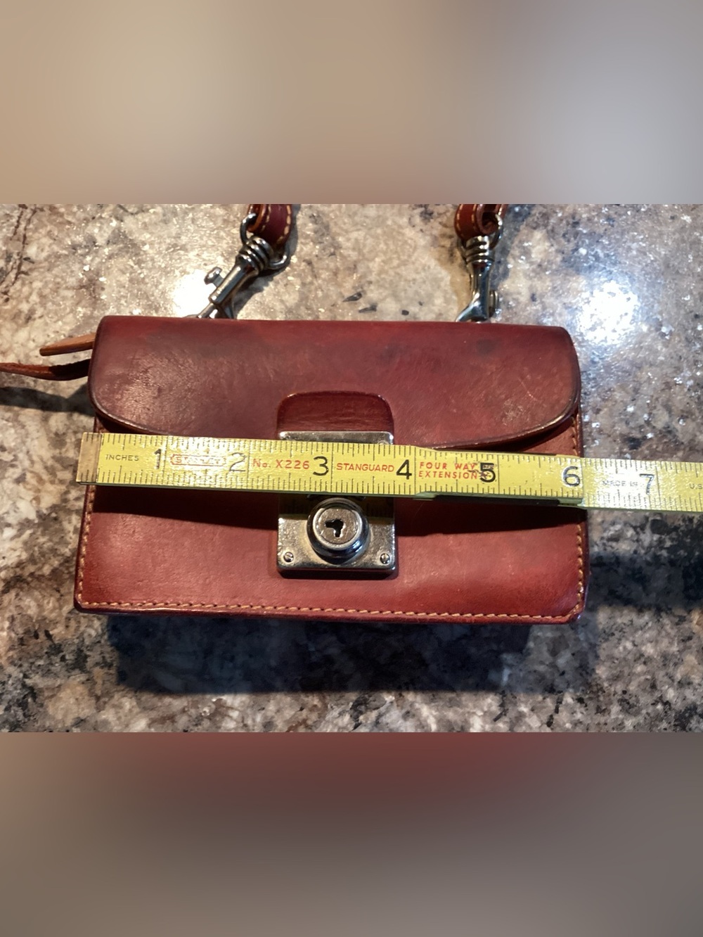 Vintage Dooney & Bourke Italy Mini Double Gusset Belt Bag Natural Wear - Picture 8 of 13